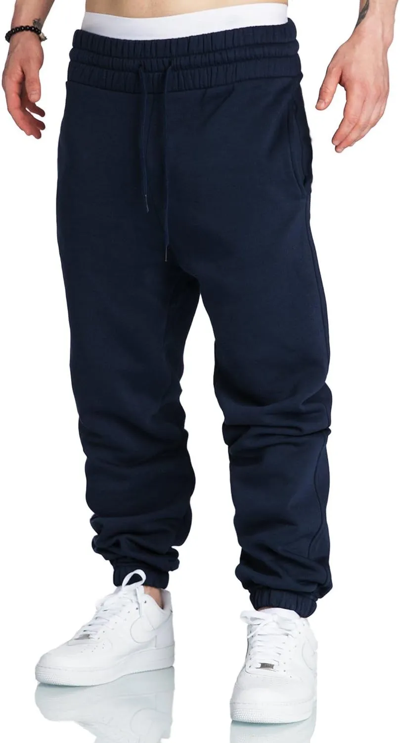 A WATERWANG Men's Sweatpants Casual Cotton Tapered Joggers Athletic Sweat Pants for Men Workout Running with Pockets