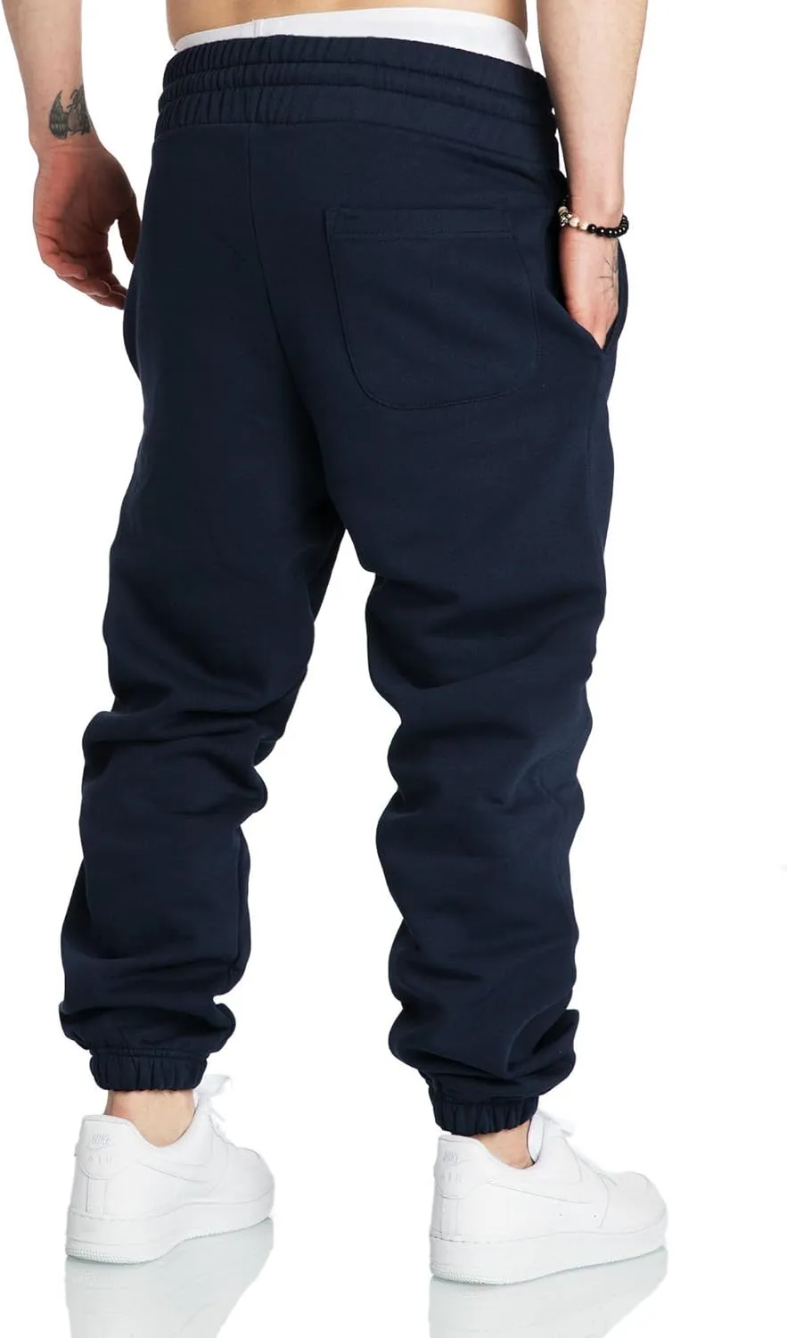 A WATERWANG Men's Sweatpants Casual Cotton Tapered Joggers Athletic Sweat Pants for Men Workout Running with Pockets