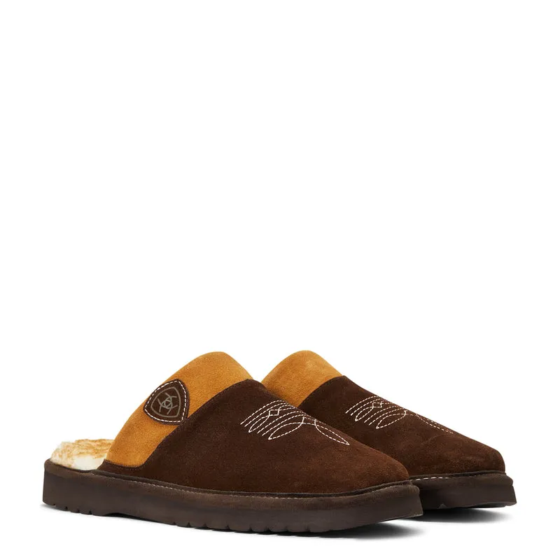 Ariat Men's Silversmith Square Toe Slipper, Chocolate