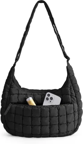 BAGSMART Quilted Puffy Crossbody Bag for Women, Small Cute Hobo Shoulder Purse Soft Fluffy Handbag for Daily Use
