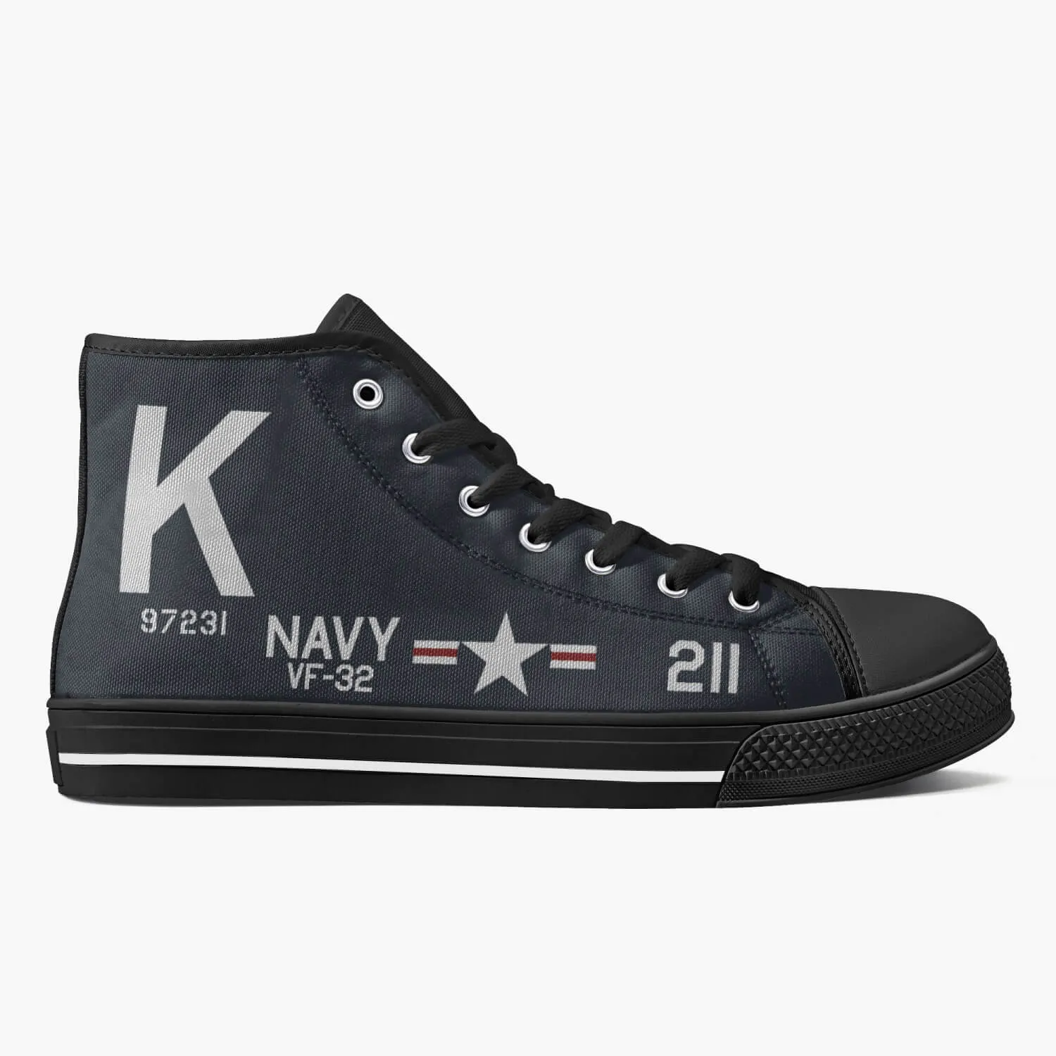 F4U Corsair of Jesse Brown High Top Canvas Shoes