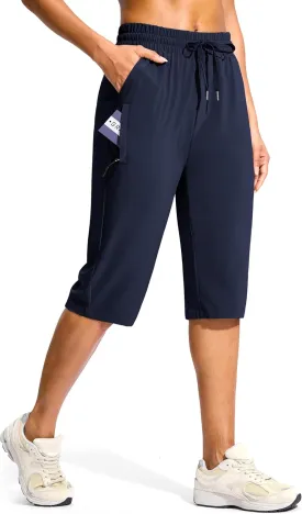G Gradual Women's 15" Long Shorts Below The Knee Capri Lightweight Quick Dry Hiking Cargo Shorts for Women with 3 Pockets