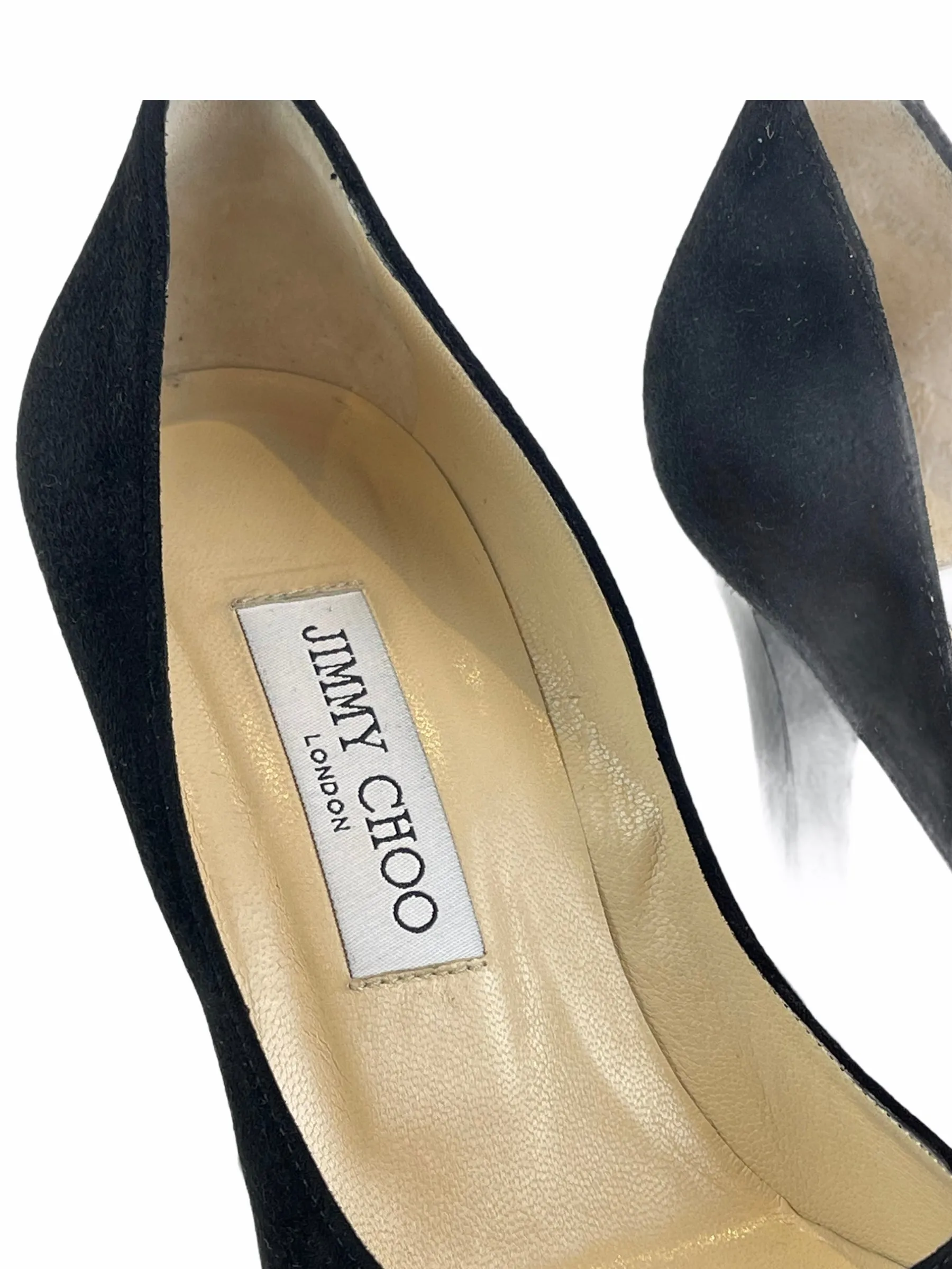 Jimmy Choo Black Suede Heels - UK 4.5