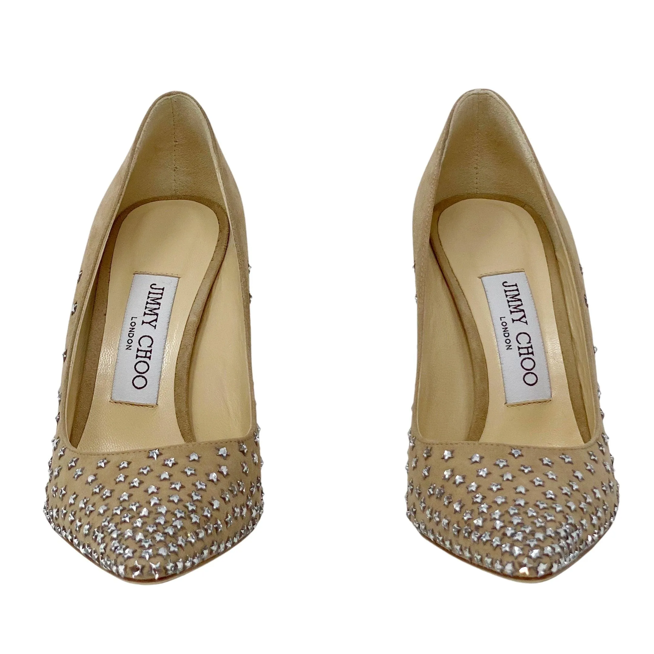 Jimmy Choo Nude Suede Romy Degrade Stars Pumps 35