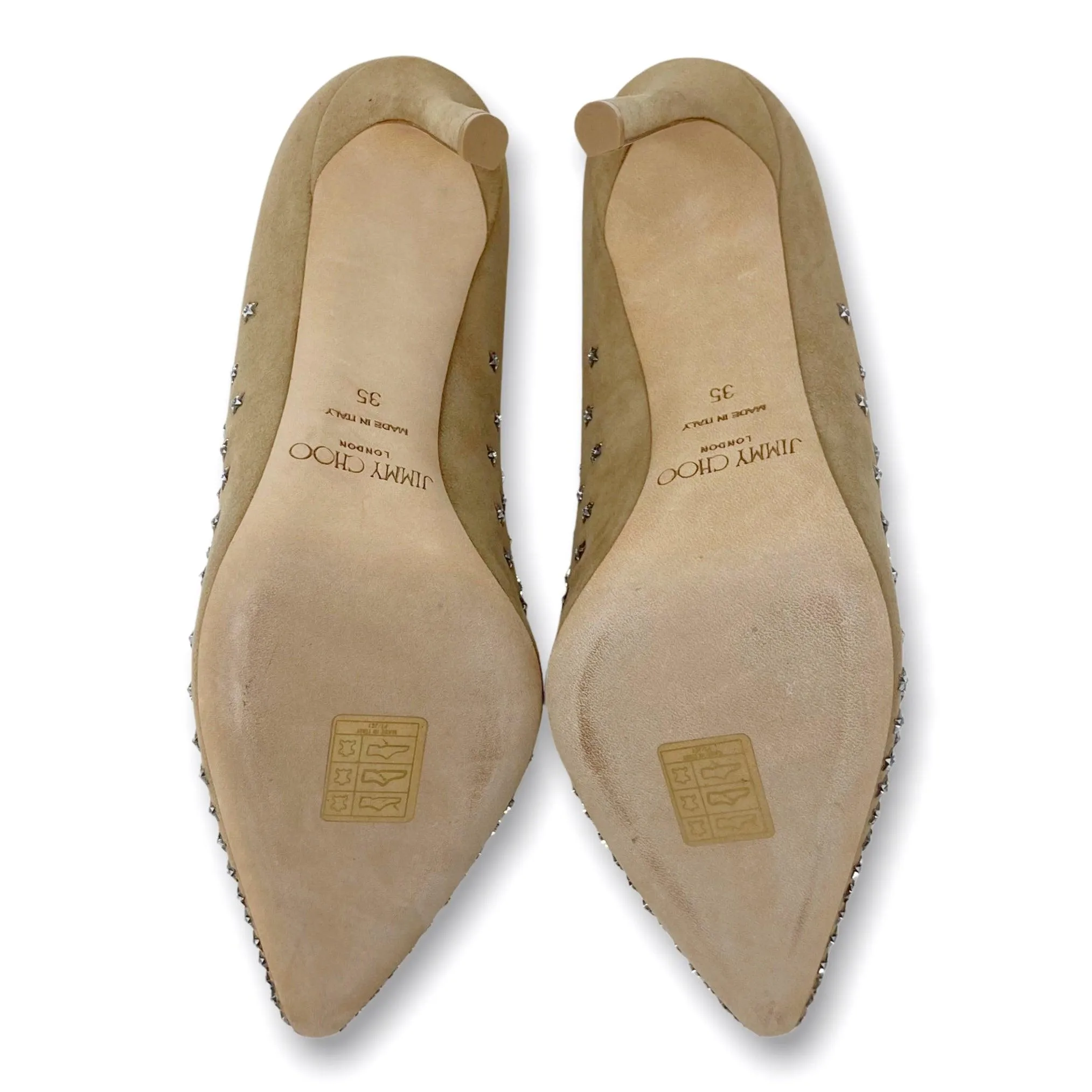 Jimmy Choo Nude Suede Romy Degrade Stars Pumps 35