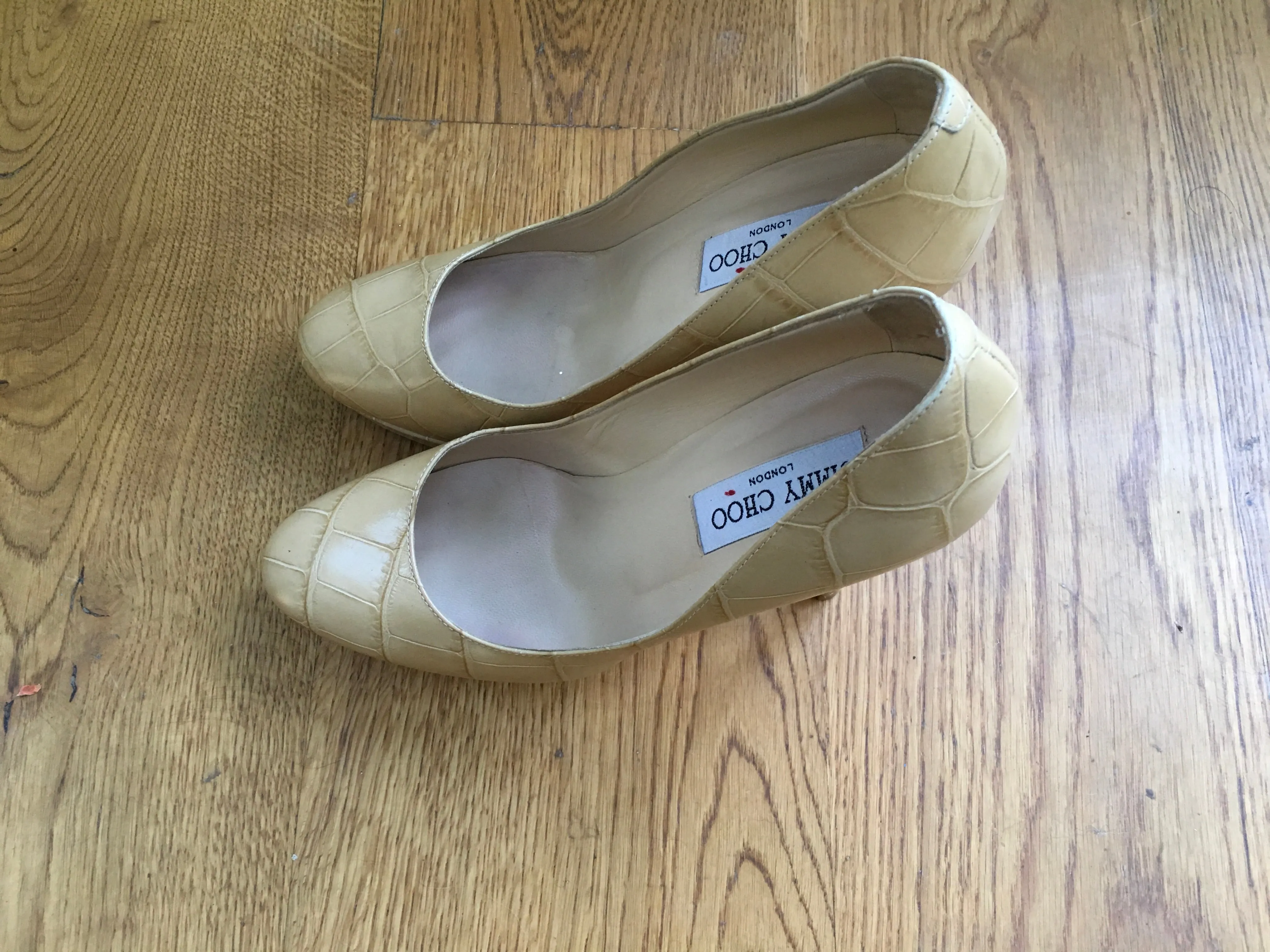 JIMMY CHOO Pumps Cosmic 120Mm Nude Mock Croc Platform Shoes  ladies