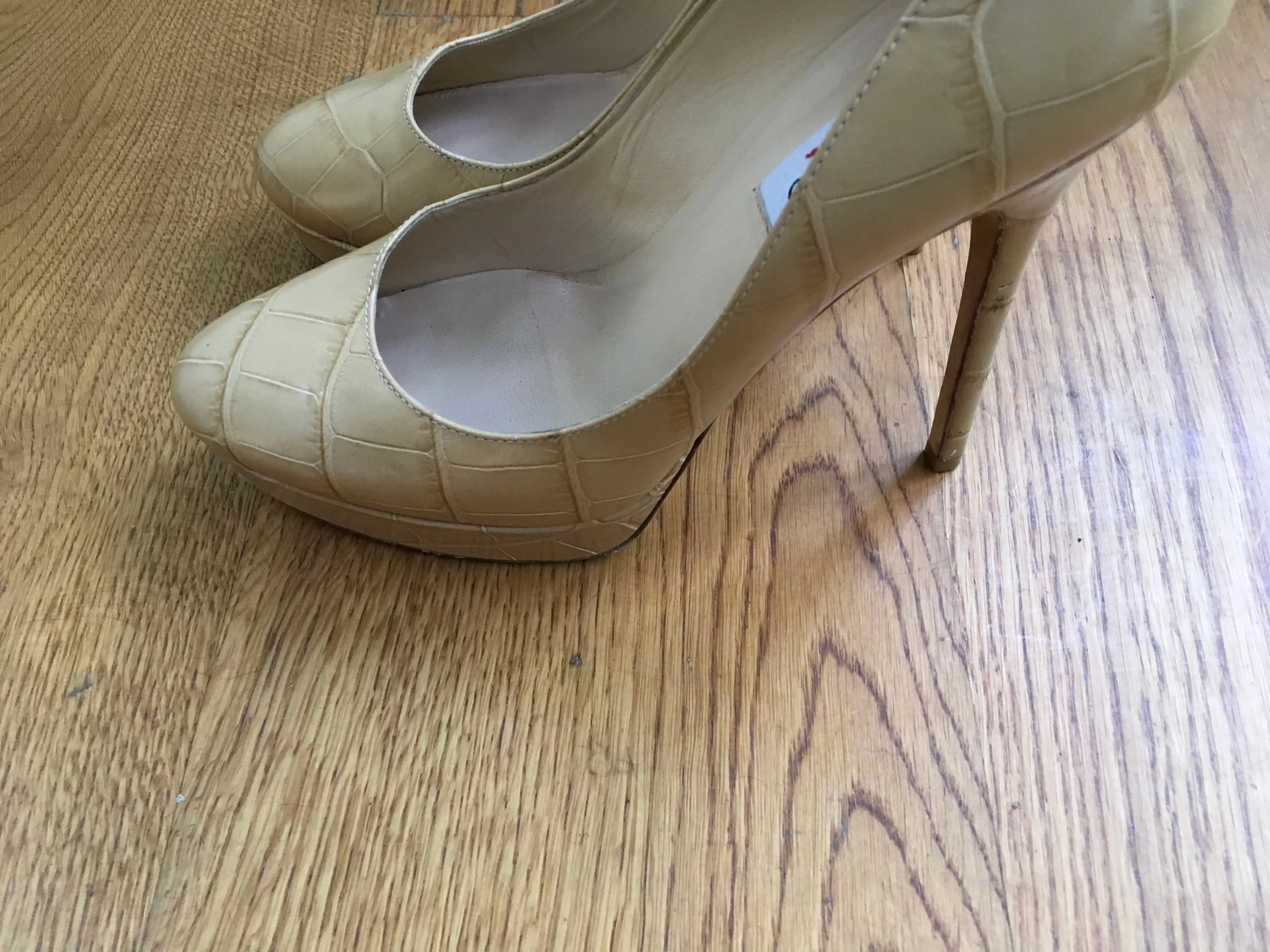 JIMMY CHOO Pumps Cosmic 120Mm Nude Mock Croc Platform Shoes  ladies