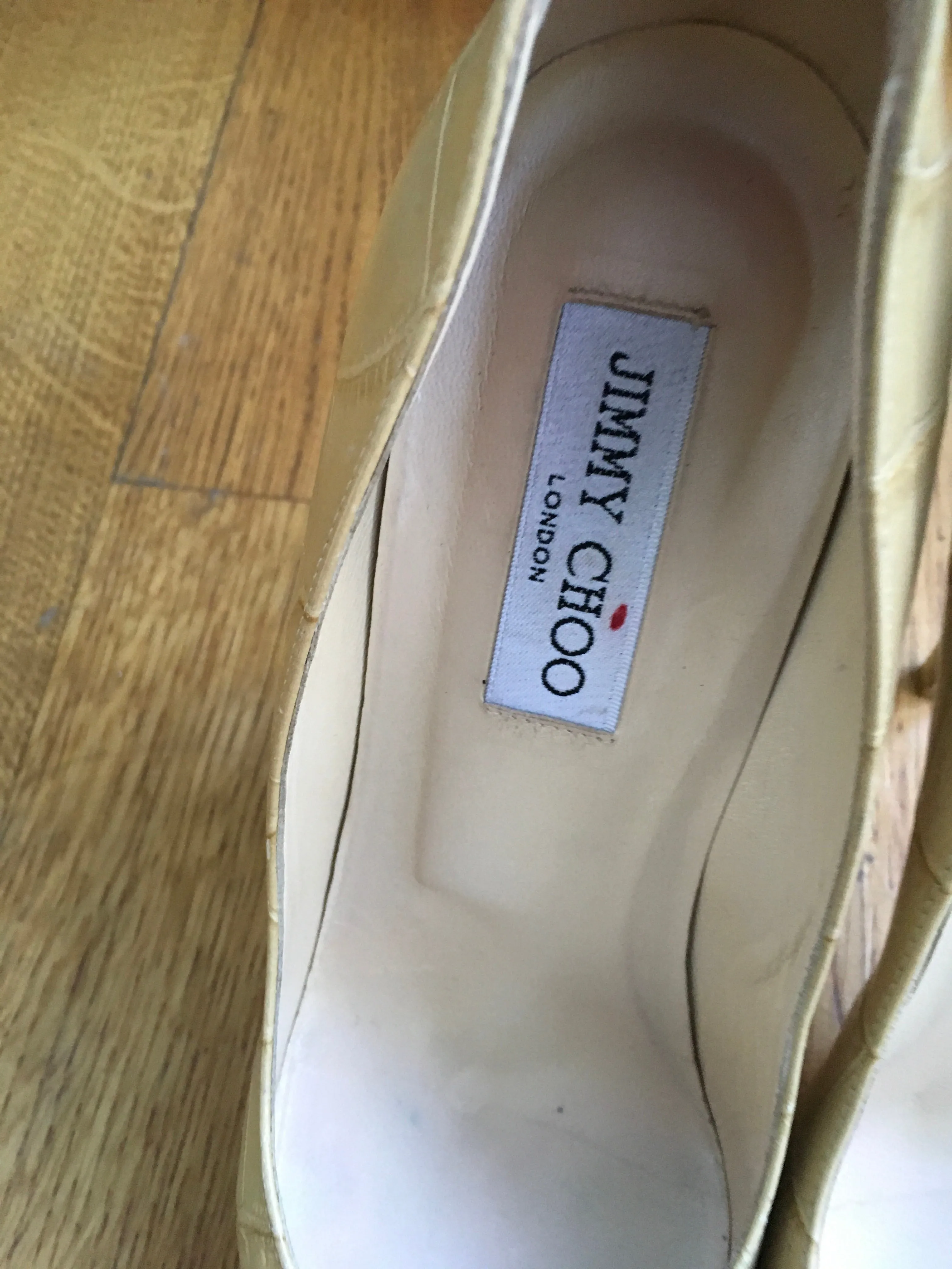 JIMMY CHOO Pumps Cosmic 120Mm Nude Mock Croc Platform Shoes  ladies