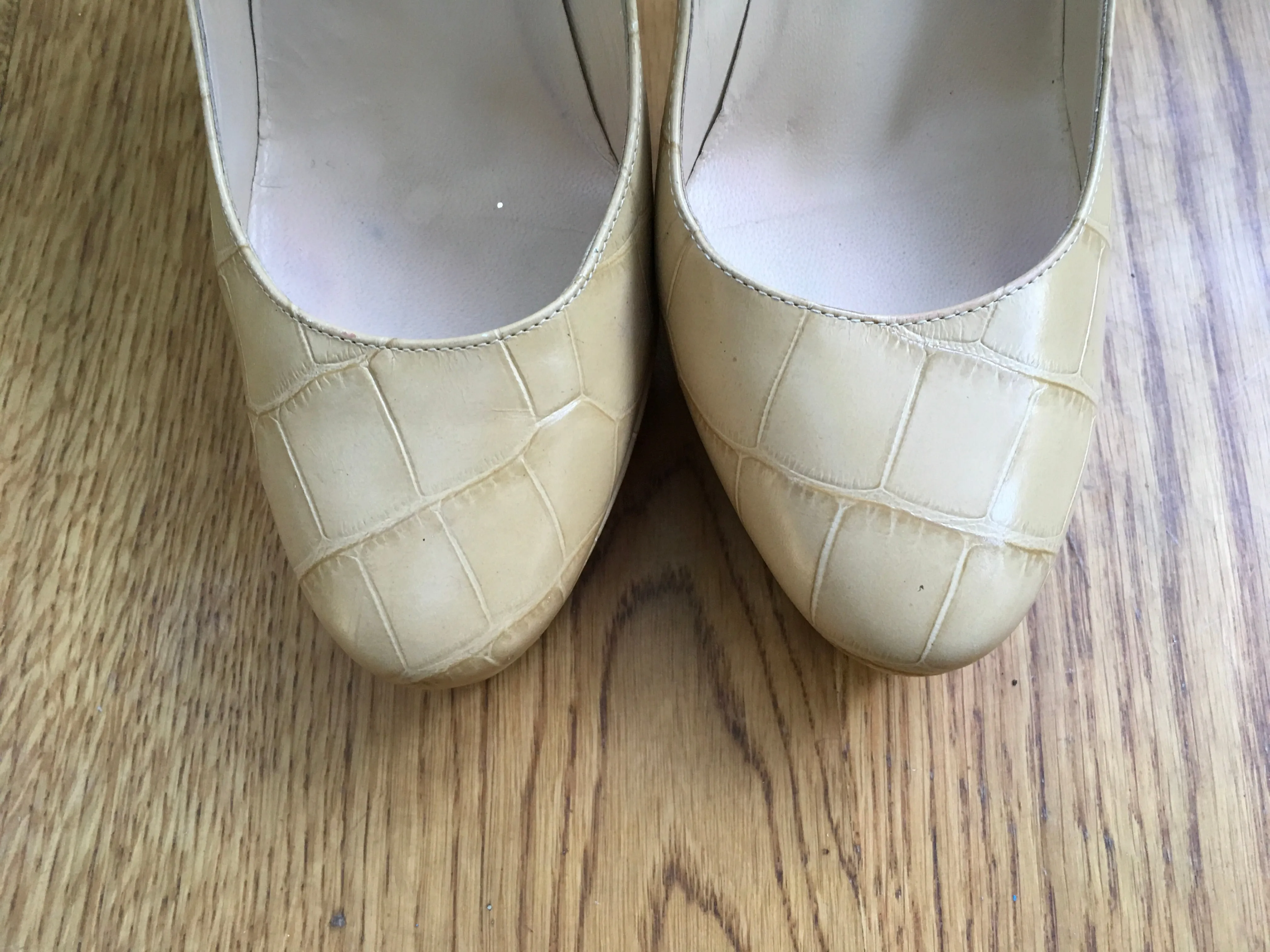 JIMMY CHOO Pumps Cosmic 120Mm Nude Mock Croc Platform Shoes  ladies