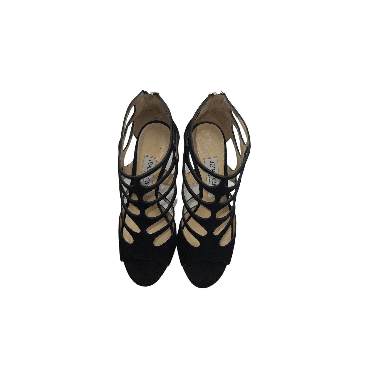 JIMMY CHOO Ren 85 Black Suede Heels - Sz. 36