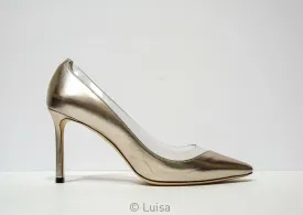 Jimmy Choo Women's Platinum & Clear Pump ROMY 85 40% OFF