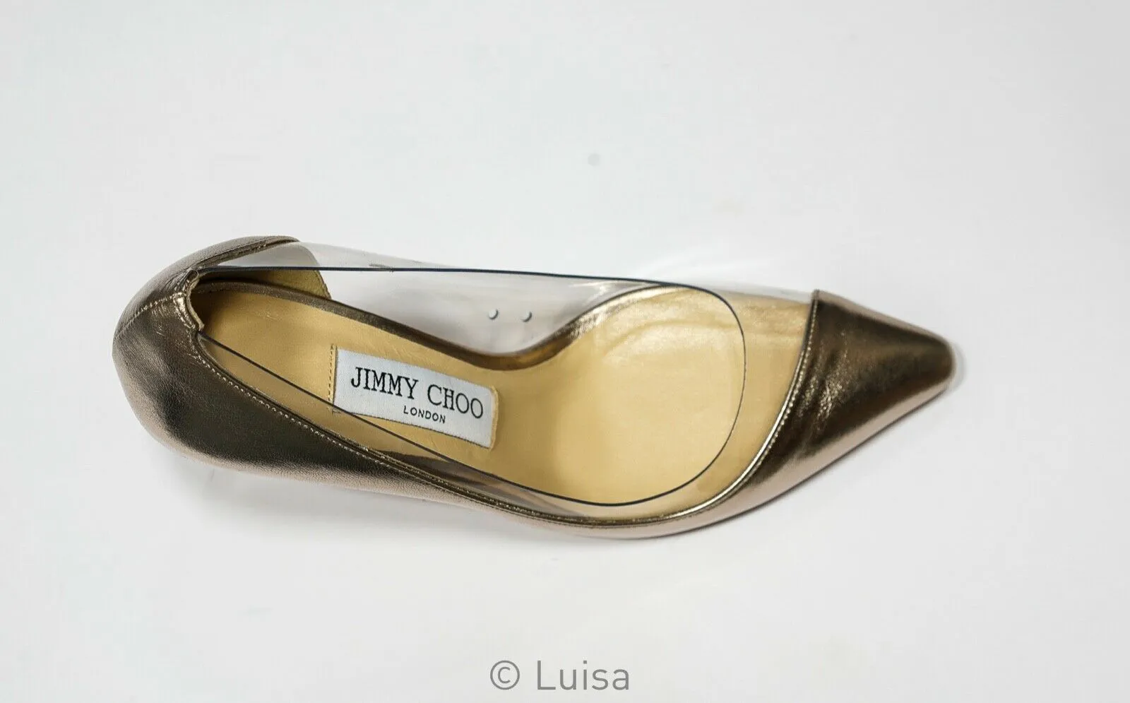 Jimmy Choo Women's Platinum & Clear Pump ROMY 85 40% OFF