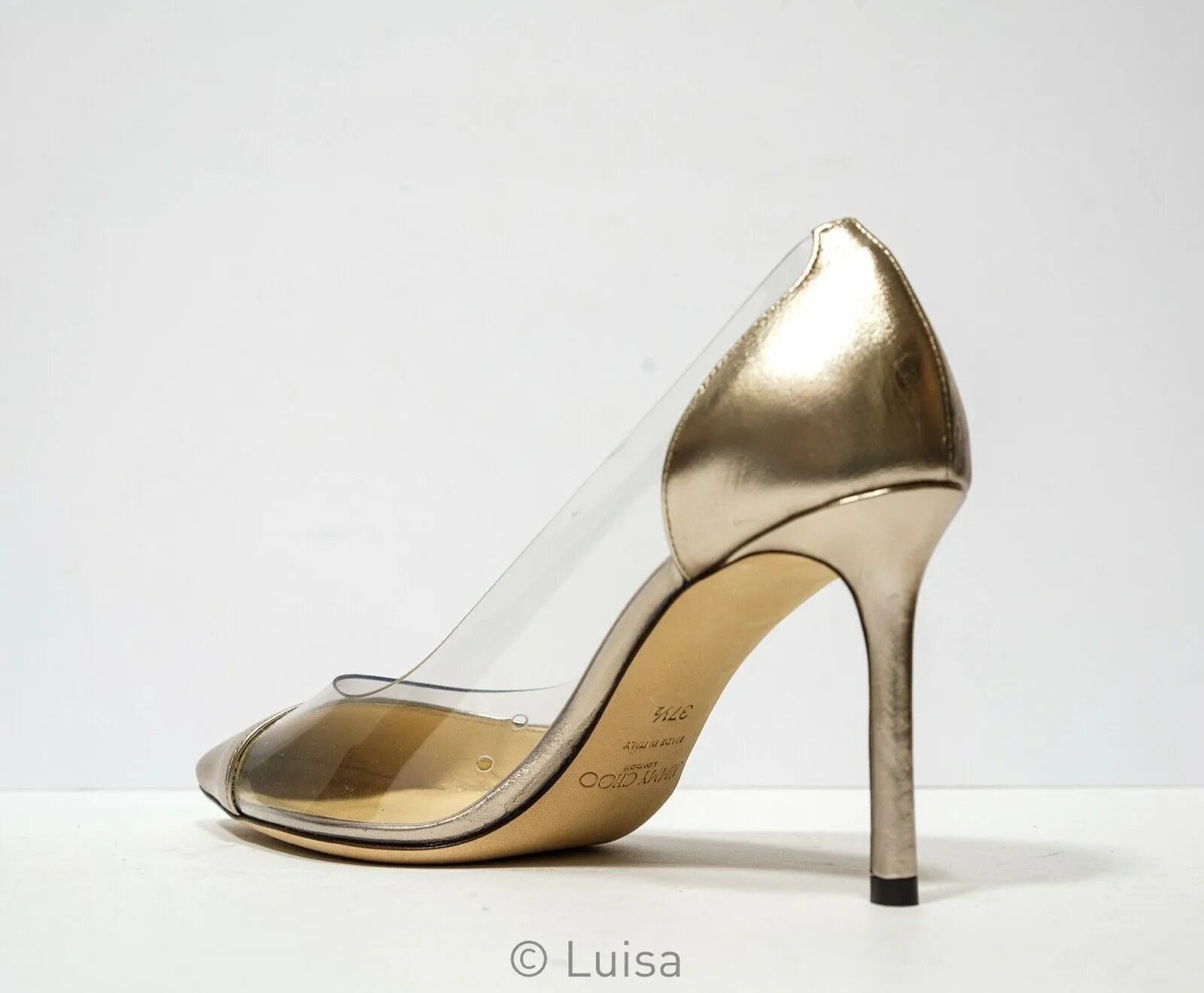 Jimmy Choo Women's Platinum & Clear Pump ROMY 85 40% OFF