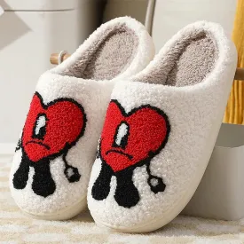 Love Heart Fluffy Slippers