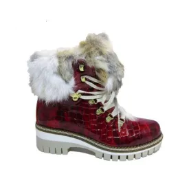NIS Croco RED Ankel Leather Winter Boot 19154500 FW23