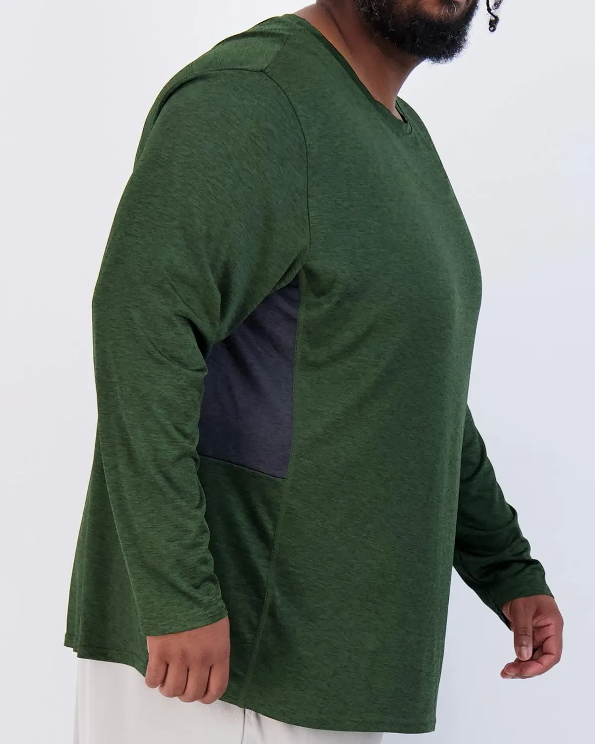 Real Essentials 3 Pack: Men??s Big & Tall Tech Stretch Long-Sleeve & Short-Sleeve Dry-Fit T-Shirt (3XT-5XT)