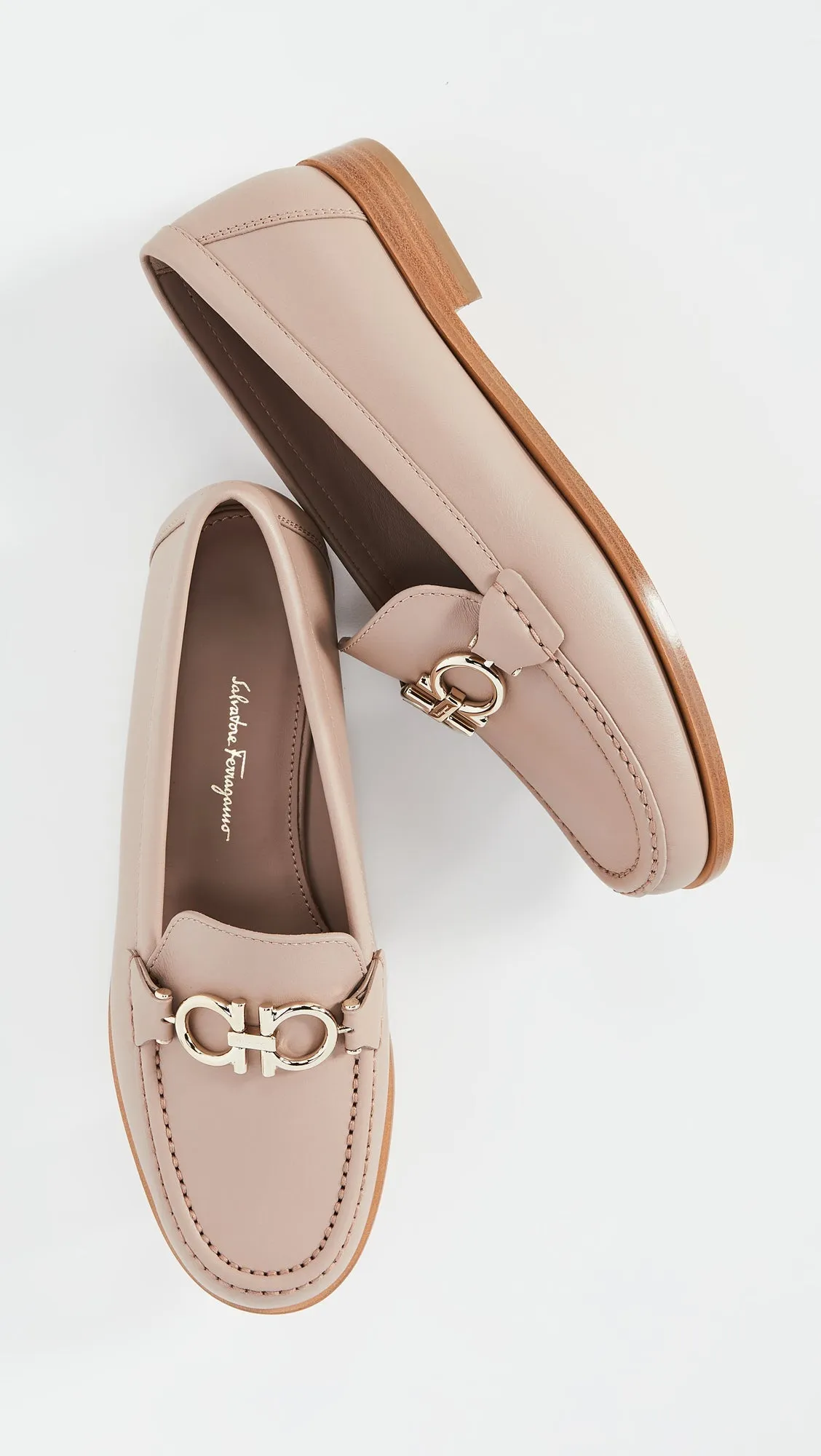 SALVATORE FERRAGAMO Rolo Women's 725789 Adobe Stone Shoe Size 6 D MSRP $850