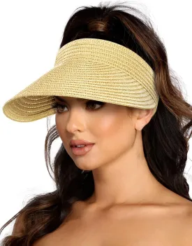 Sun Visor Hats for Women,Beach Sun Hats UPF50  UV Protection Straw Sun Beach Visor Summer Hats Packable