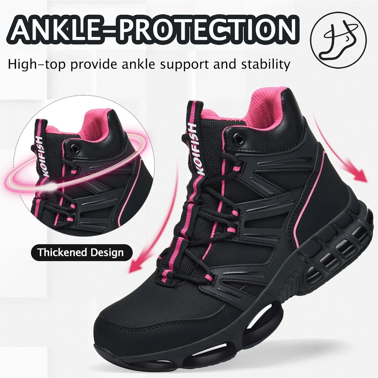 Waterproof Steel Toe Work Boots for Men Women Non Slip Safety Construction Boots Air Cushion