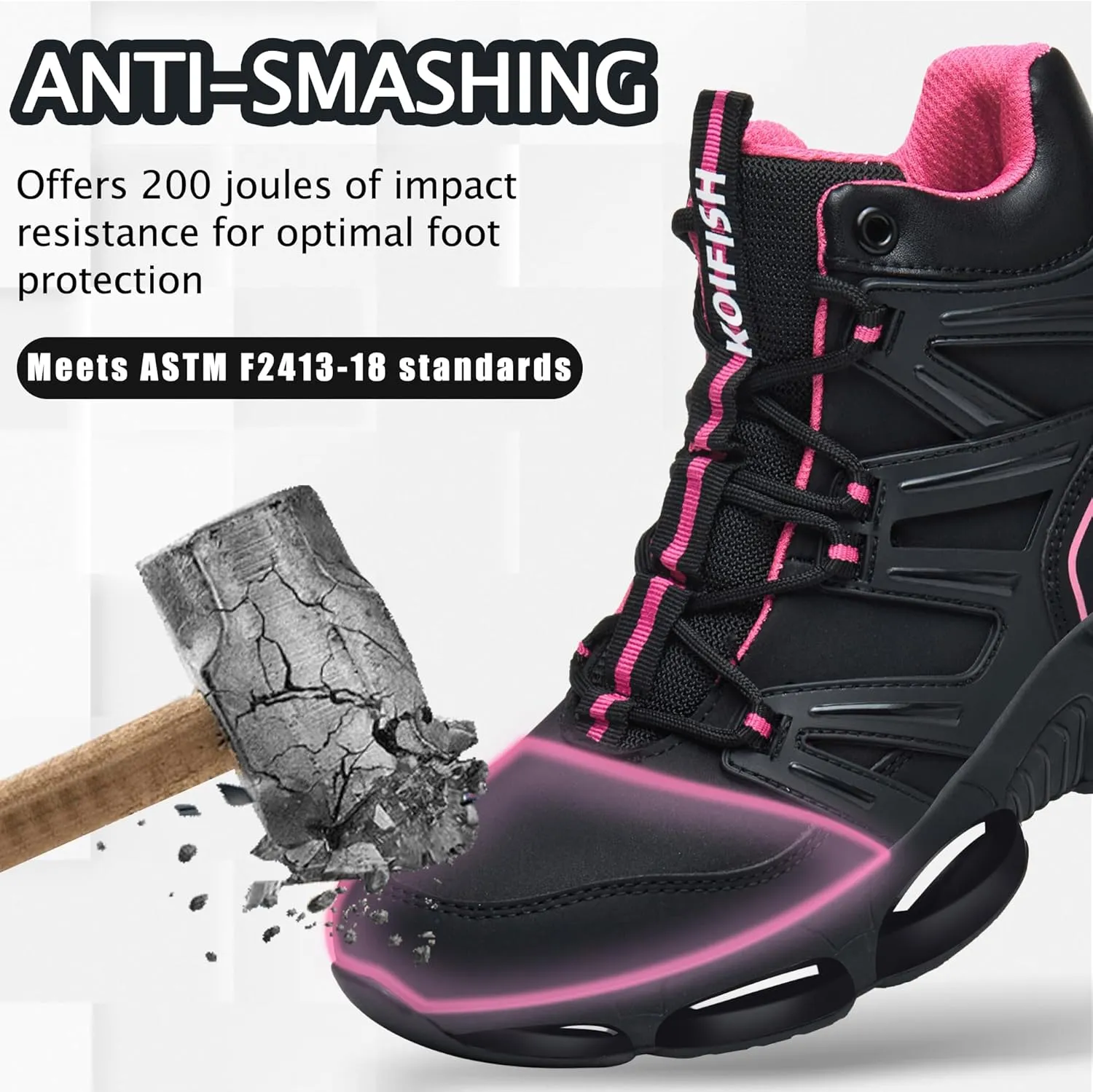 Waterproof Steel Toe Work Boots for Men Women Non Slip Safety Construction Boots Air Cushion
