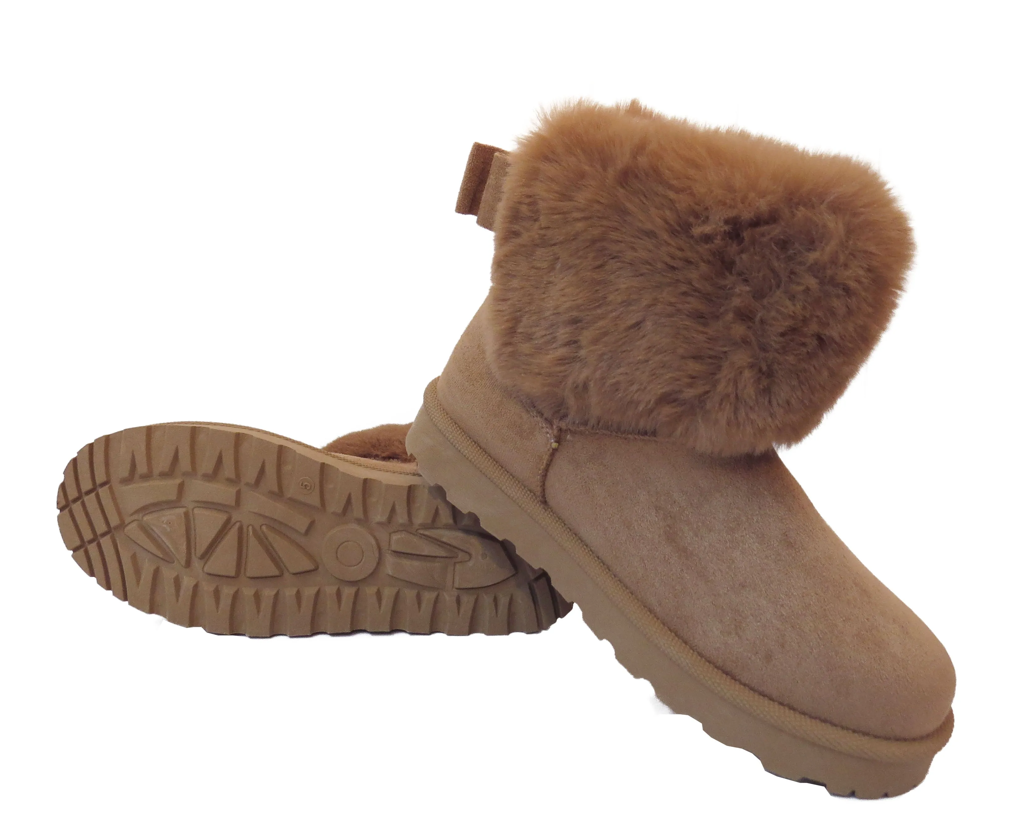 Welma Stylish Faux Suede Fur-Lined Ankle Boots for Women